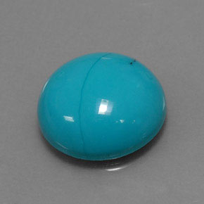 Turchese naturale blu da 3,88 ct, taglio rotondo, opaco