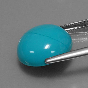 Turchese naturale blu da 3,88 ct, taglio rotondo, opaco