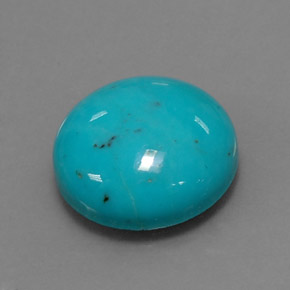 Turchese naturale blu da 4,06 ct, taglio rotondo, opaco