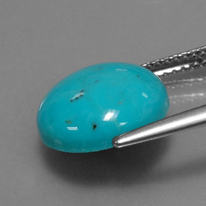 Turchese naturale blu da 4,06 ct, taglio rotondo, opaco