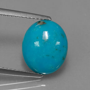 Turchese naturale blu da 3,13 ct, taglio ovale, opaco