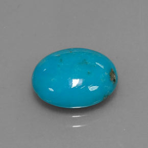 Turchese naturale blu da 3,13 ct, taglio ovale, opaco