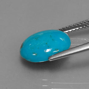 Turchese naturale blu da 3,13 ct, taglio ovale, opaco