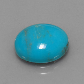Turchese naturale blu da 3,15 ct, taglio ovale, opaco