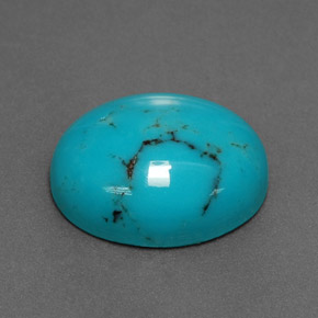Turchese naturale blu da 3,79 ct, taglio ovale, opaco