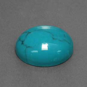 Turchese naturale blu da 3,69 ct, taglio ovale, opaco