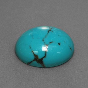 Turchese naturale blu da 2,97 ct, taglio ovale, opaco
