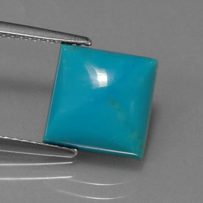 Turchese naturale blu da 3,22 ct, quadrato, opaco