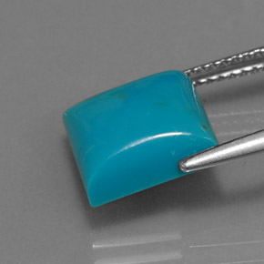 Turchese naturale blu da 3,22 ct, quadrato, opaco