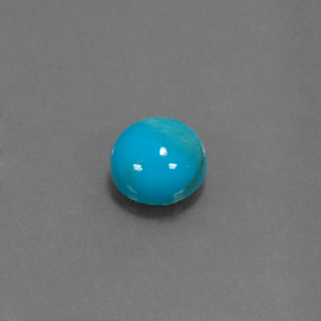 Turchese naturale blu da 0,85 ct, taglio rotondo, opaco