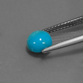 Turchese naturale blu da 0,85 ct, taglio rotondo, opaco