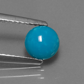 Turchese naturale blu da 0,72 ct, taglio rotondo, opaco