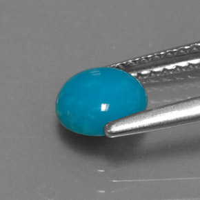 Turchese naturale blu da 0,72 ct, taglio rotondo, opaco