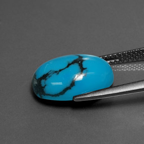 Turchese Blu naturale da 4.44 ct, Taglio ovale, Opaco