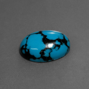 Turchese naturale blu da 4,27 ct, taglio ovale, opaco