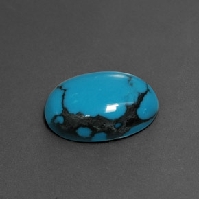 Turchese naturale blu da 4,55 ct, taglio ovale, opaco