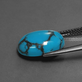 Turchese Blu naturale da 5.10 ct, Taglio ovale, Opaco