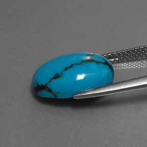 Turchese Blu naturale da 4.27 ct, Taglio ovale, Opaco