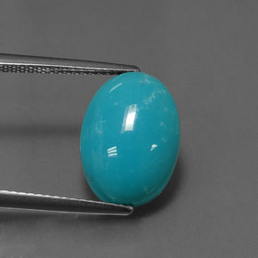Turchese naturale blu da 4,11 ct, taglio ovale, opaco