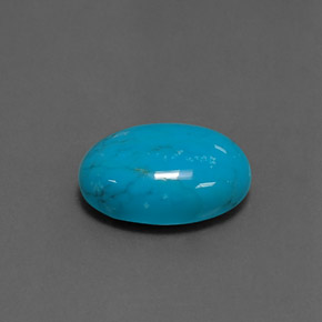 Turchese naturale blu da 4,10 ct, taglio ovale, opaco