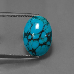 Turchese naturale blu da 3,50 ct, taglio ovale, opaco