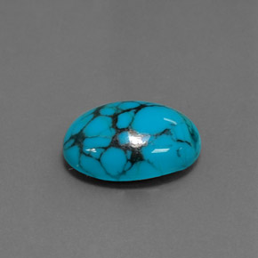 Turchese naturale blu da 3,50 ct, taglio ovale, opaco