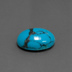 Turchese naturale blu da 3,61 ct, taglio ovale, opaco