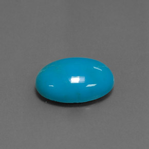 Turchese naturale blu da 4,55 ct, taglio ovale, opaco