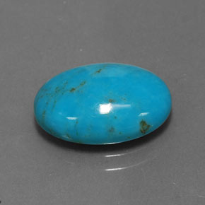 Turchese naturale blu da 3,96 ct, taglio ovale, opaco