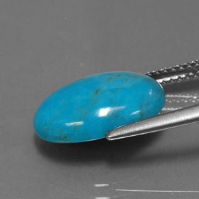 Turchese naturale blu da 3,96 ct, taglio ovale, opaco