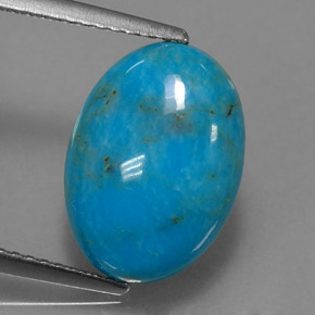 Turchese naturale blu da 4,35 ct, taglio ovale, opaco