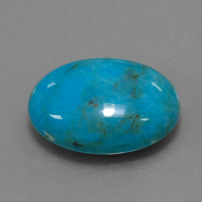 Turchese naturale blu da 4,35 ct, taglio ovale, opaco