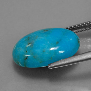 Turchese naturale blu da 4,35 ct, taglio ovale, opaco