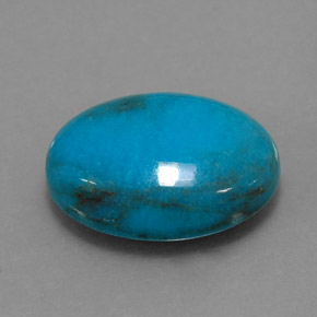 Turchese naturale blu da 4,39 ct, taglio ovale, opaco
