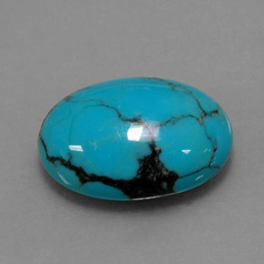 Turchese naturale blu da 3,95 ct, taglio ovale, opaco