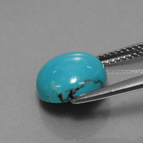 Turchese naturale blu da 3,02 ct, taglio rotondo, opaco