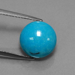 Turchese Blu naturale da 3.33 ct, Taglio rotondo, Opaco