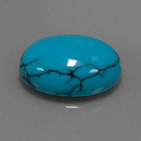 Turchese naturale blu da 4,06 ct, taglio ovale, opaco