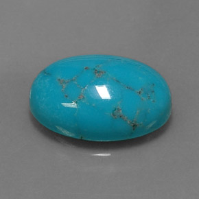 Turchese naturale blu da 4,28 ct, taglio ovale, opaco