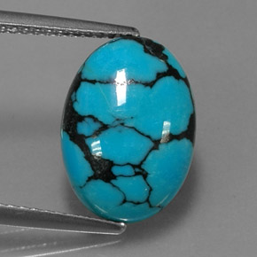 Turchese Blu naturale da 3.72 ct, Taglio ovale, Opaco