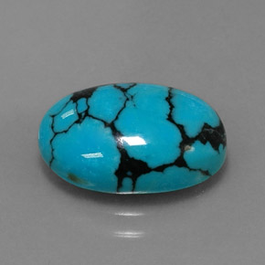 Turchese Blu naturale da 3.72 ct, Taglio ovale, Opaco