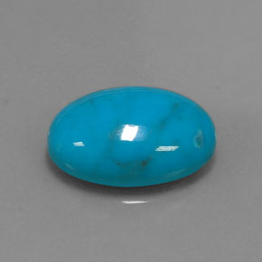 Turchese naturale blu da 4,53 ct, taglio ovale, opaco