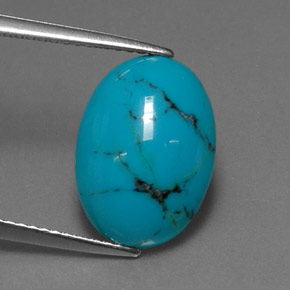 Turchese Blu naturale da 3.48 ct, Taglio ovale, Opaco
