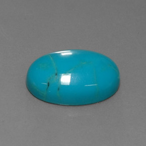 Turchese naturale blu da 3,79 ct, taglio ovale, opaco