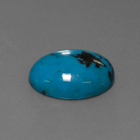 Turchese naturale blu da 4,48 ct, taglio ovale, opaco