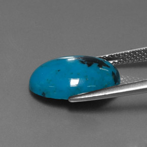 Turchese naturale blu da 4,48 ct, taglio ovale, opaco