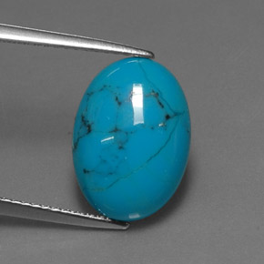 Turchese naturale blu da 4,01 ct, taglio ovale, opaco