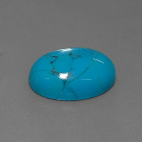 Turchese naturale blu da 4,01 ct, taglio ovale, opaco