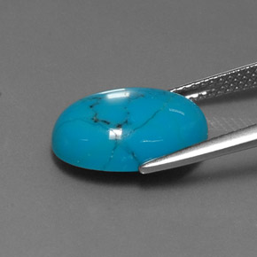 Turchese naturale blu da 4,01 ct, taglio ovale, opaco