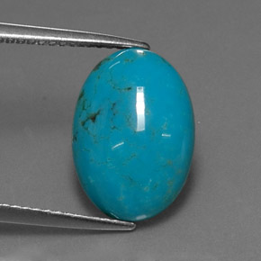 Turchese naturale blu da 4,25 ct, taglio ovale, opaco